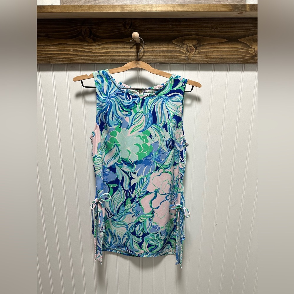 Lilly Pulitzer Donna Party Thyme Multicolor Sleeveless Tunic see pics for size